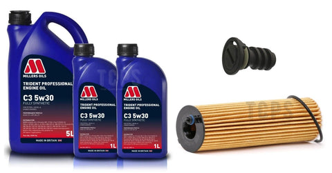 FOR MERCEDES C220D AMG W205 BOSCH SERVICE KIT 7L MILLERS 5W30 BOSCH FILTER PLUG