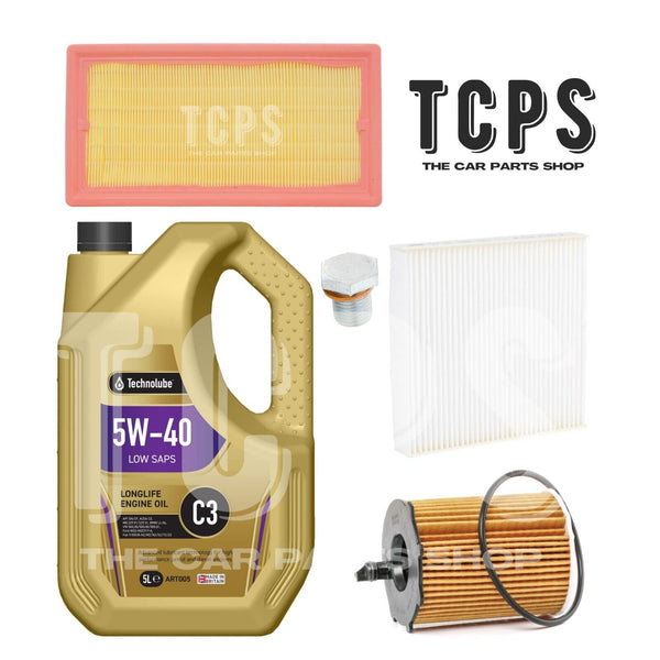 FOR FIAT 500 TWINAIR PLUS 2007+ 5L 5W40 OIL AIR OIL CABIN FILTER SERVICE KIT NEW