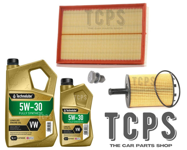 FOR AUDI TT 3.2 V6 MK2 SERVICE KIT 6L TECHNOLUBE 5W30 AND AIR OIL FILTER PLUG
