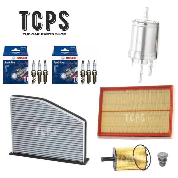 FOR AUDI TT 3.2 V6 MK2 AIR OIL CABIN FUEL FILTER SPARK PLUGS SERVICE KIT