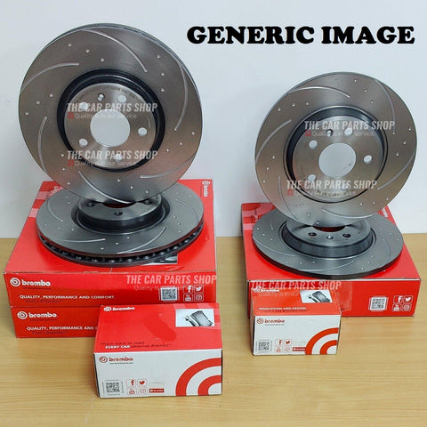 FOR VOLVO XC90 D5 MK2 BREMBO DRILLED GROOVED FRONT REAR BRAKE DISCS & BRAKE PADS