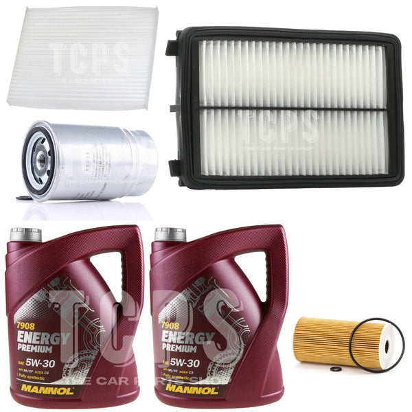 FOR KIA SPORTAGE 2.0 CRDi MK4 15-22 10 5W30 AIR OIL CABIN FUEL SERVICE KIT NEW