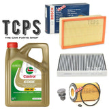 FOR AUDI A3 1.6 2.0 TDI 8V BOSCH SERVICE KIT 5L CASTROL & AIR OIL POLLEN