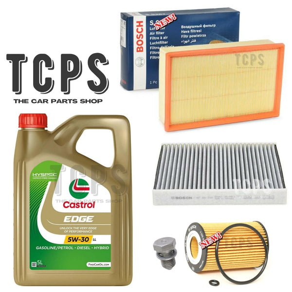 FOR AUDI A3 1.6 2.0 TDI 8V BOSCH SERVICE KIT 5L CASTROL & AIR OIL POLLEN