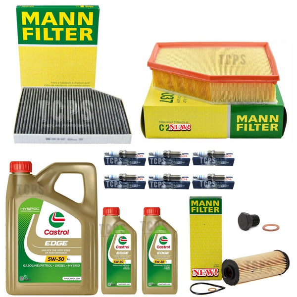FITS BMW X3 M40i G01 PREMIUM MANN SERVICE FILTER KIT + 7L CASTROL & BOSCH PLUGS