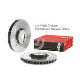FOR MERCEDES BENZ GLC 220D W205 BREMBO FRONT DRILLED BRAKE DISCS HIGH CARBON NEW