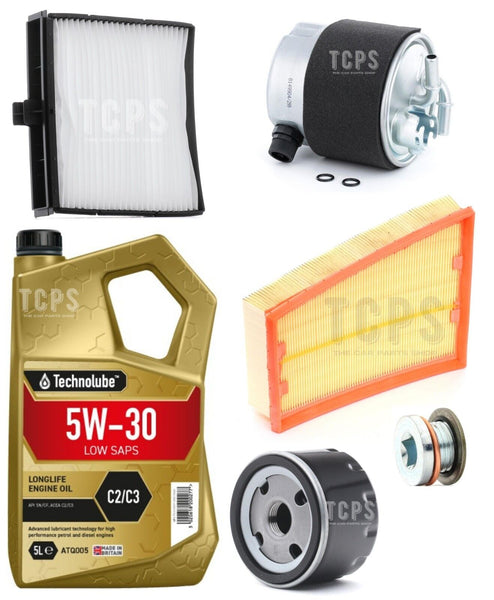 FOR RENAULT SCENIC1.5 DCI DYNAMIQUE MK2 FULL SERVICE KIT 5L TECHNOLUBE 5W30