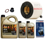FITS AUDI A4 3.0 TDI V6 MK5 BOSCH SERVICE KIT 7L TRIPLE QX 0W20 & BOSCH AIR OIL