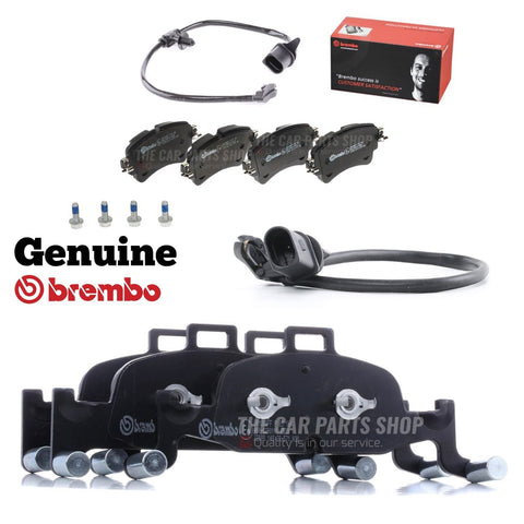 FOR AUDI A6 2.0 40 TDI MK5 BREMBO FRONT & REAR BRAKE PADS WITH  SENSORS