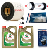 FOR AUDI A4 B9 AVANT 3.0 TDI 15-18 SERVICE KIT 8L CASTROL OIL & 4 BOSCH FILTERS