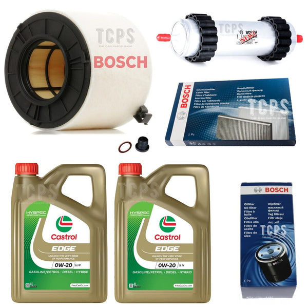 FOR AUDI A4 B9 AVANT 50 TDI MHEV 20+ SERVICE KIT 8L CASTROL OIL & 4 BOSCH FILTER