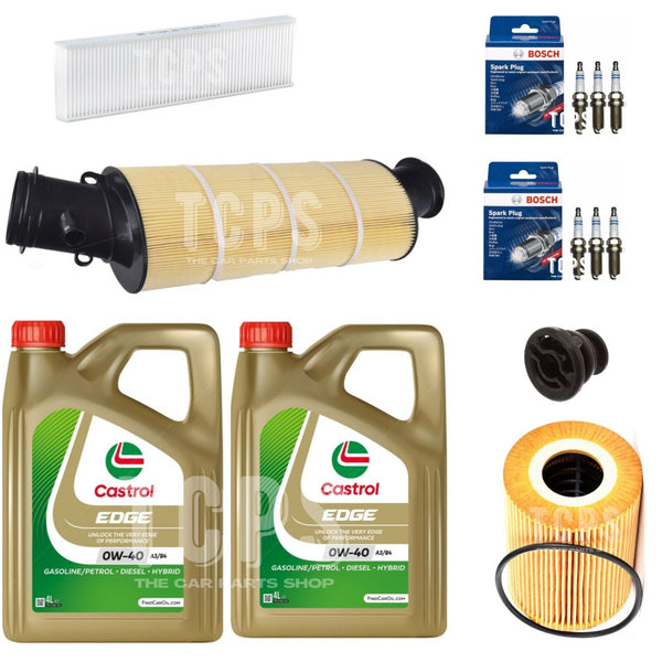 FOR PORSCHE 	911 CARRERA 3.0 2011+ 8L CASTROL AIR OIL CABIN PLUGS SERVICE KIT