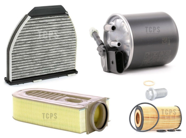 AIR OIL POLLEN FUEL FULL SERVICE FILTER KIT FOR MERCEDES C250 2.2 DIESEL C204