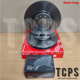 FOR AUDI S3 2006-2012 FRONT BREMBO DRILLED BRAKE DISCS 340MM & BREMBO PADS