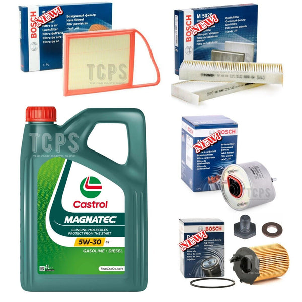 FITS PEUGEOT 3008 1.6 ACTIVE E-HDI FAP FULL BOSCH SERVICE KIT & 4L CASTROL 5W30