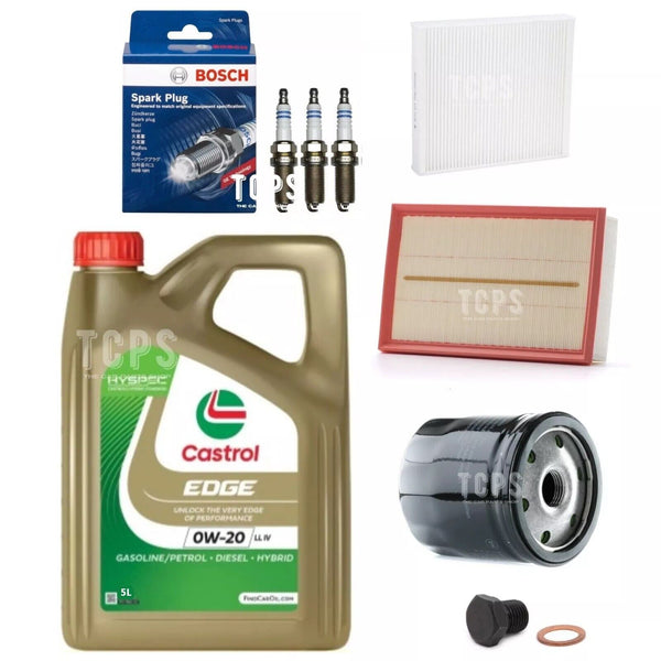 FOR AUDI A3 1.5 TFSI MK3 SERVICE KIT 5L 0W20 CASTROL AIR OIL FILTERS & PLUGS