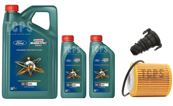 FOR FORD TRANSIT 1.5 CONNECT MK2 SERVICE KIT 7L CASTROL 0W20 + OIL FILTER PLUG