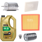 FOR AUDI A4 1.8 MK2 2002-2009 5L 5W30 AIR OIL CABIN FUEL FILTER SERVICE KIT PACK