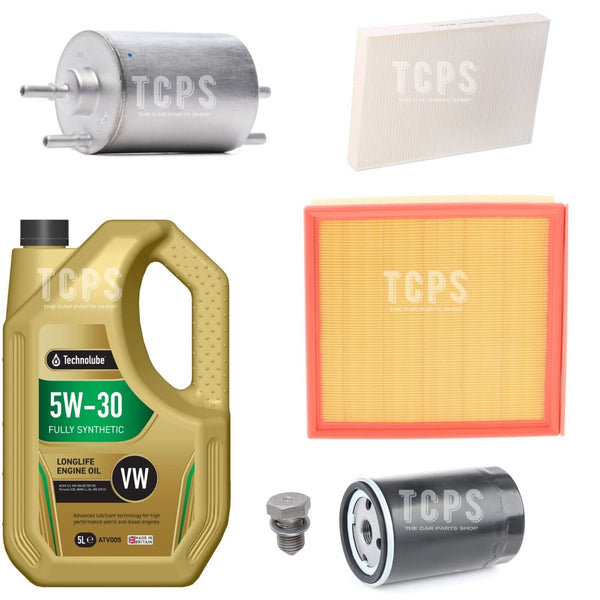 FOR AUDI A4 1.8 MK2 2002-2009 5L 5W30 AIR OIL CABIN FUEL FILTER SERVICE KIT PACK