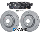 FOR MERCEDES GLE 250D 4MATIC 15-18 PAGID FRONT BRAKE DISCS 350MM & PADS & SENSOR