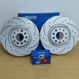 FITS AUDI A5 2.0 TDI 2011+ PAGID DRILLED GROOVED FRONT DISCS 320MM & PAGID PADS