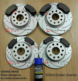 FITS BMW 1 SERIES 118D 11-19 COATED GROOVED FRONT & REAR DISCS & PADS + SENSORS
