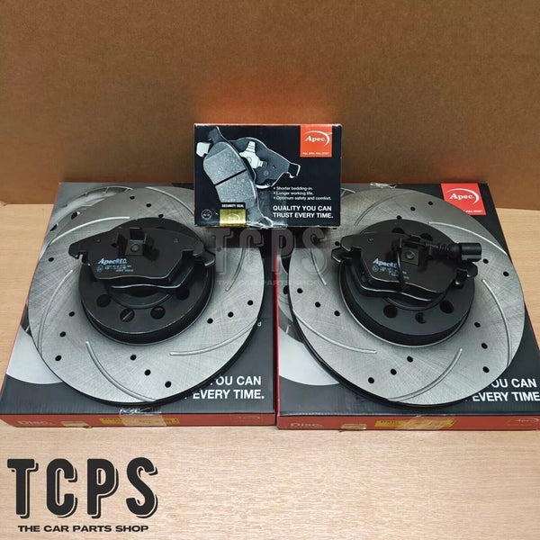 FOR VW GOLF MATCH 1.6 TDI MK7 APEC DRILLED GROOVED FRONT  DISCS 288MM & PADS