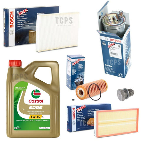 FITS SKODA OCTAVIA 1.9 SDI 97-03 BOSCH SERVICE KIT 5L CASTROL ALL BOSCH FILTERS