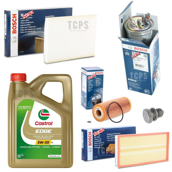 FITS SKODA SUPERB 1.9 TDI 01-08 BOSCH SERVICE KIT 5L CASTROL ALL BOSCH FILTERS