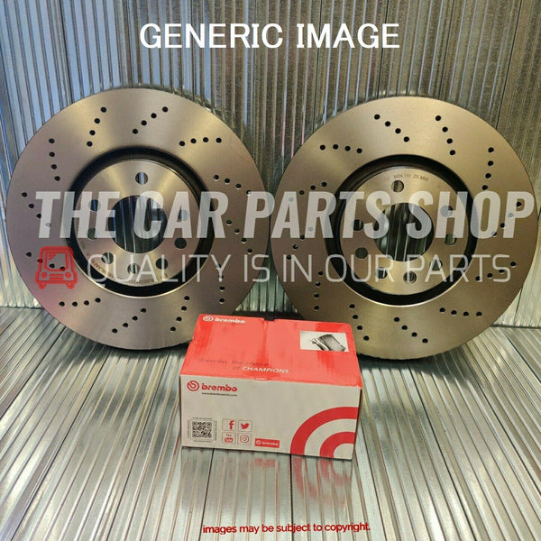 FOR MINI COOPER S JCW 2.0 2013+ DRILLED FRONT DISCS 294MM & BREMBO PADS + SENSOR