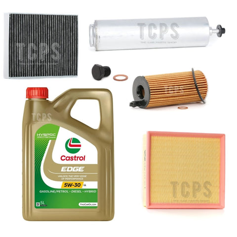 FOR BMW 320D F30 FULL SERVICE KIT 5L CASTROL EDGE AIR OIL FUEL POLLEN PLUG