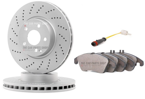 FOR MERCEDES SLK250 R172 DRILLED PAGID FRONT BRAKE DISCS 344MM & PADS