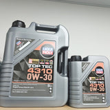 6 LITRES LIQUI MOLY TOP TEC 4310 0W30 ACEA C2 - PSA B71 2312 MOTOR OIL
