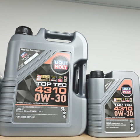 6 LITRES LIQUI MOLY TOP TEC 4310 0W30 ACEA C2 - PSA B71 2312 MOTOR OIL