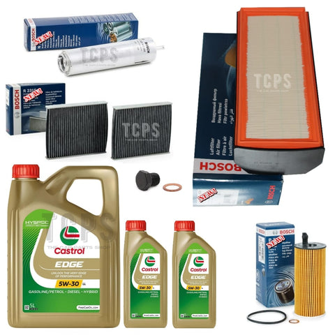 For BMW 535d F10 Full Bosch Service Kit with 7L Castrol Edge 5w30