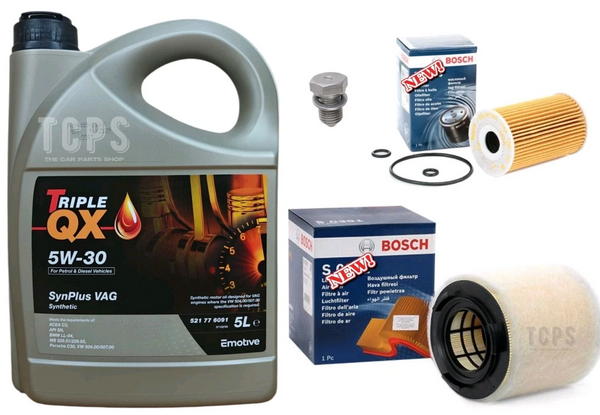 FITS SEAT IBIZA MK4 1.6 TDI 2009+ BOSCH SERVICE KIT 5L 5W30 OIL + AIR AND OIL FILTER