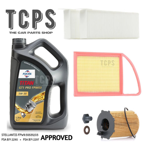 FOR PEUGEOT 308 SW 1.6 BLUEHDi MK2 SERVICE KIT 5L ENGINE OIL & AIR OIL CABIN