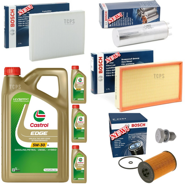 FOR VW MULTIVAN T6 2.0 TDI 2015-2019 FULL BOSCH FILTER KIT WITH 8L CASTROL MOTOR OIL
