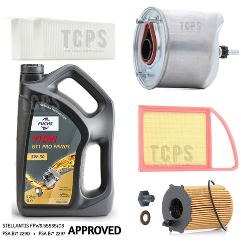 FOR PEUGEOT PARTNER MPV 1.6 HDI 92 09-10 SERVICE KIT 5L OIL & AIR OIL CABIN FUEL