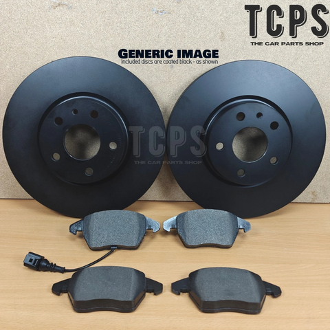 FOR AUDI A3 LIMOUSINE 40 TFSI 2018-2020 COATED BLACK FRONT BRAKE DISCS 340MM & PADS