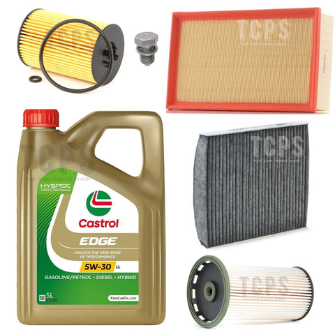 For Audi A3 2.0 TDI Sportback 12-20 Full Service Kit + 5L Castrol Edge