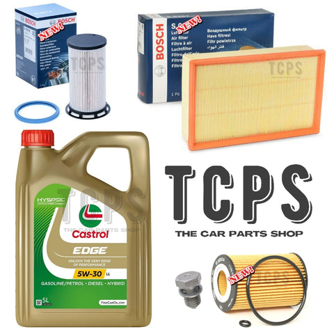 For Seat Leon 1.6 TDI 5F Bosch Service Kit 5L Castrol & air oil fuel