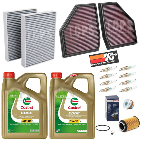 For BMW M5 Competition F90 Service kit 10L Castrol 5w-30 Plugs K & N