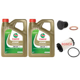 FOR AUDI A5 S5 SPORTBACK 3.0 TFSI B9 BOSCH SERVICE KIT 8L CASTROL EDGE 0W20 OIL FILTER