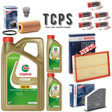 FOR AUDI RSQ3 2.5 TFSI 8U MK1 FULL BOSCH SERVICE KIT WITH 5 PLUGS CASTROL