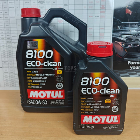 6 LITRES MOTUL 8100 ECO-CLEAN ACEA C2 0W-30 ENGINE OIL 102889