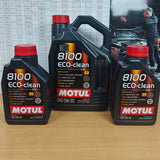 7 LITRES MOTUL 8100 ECO-CLEAN ACEA C2 0W-30 ENGINE OIL 102889