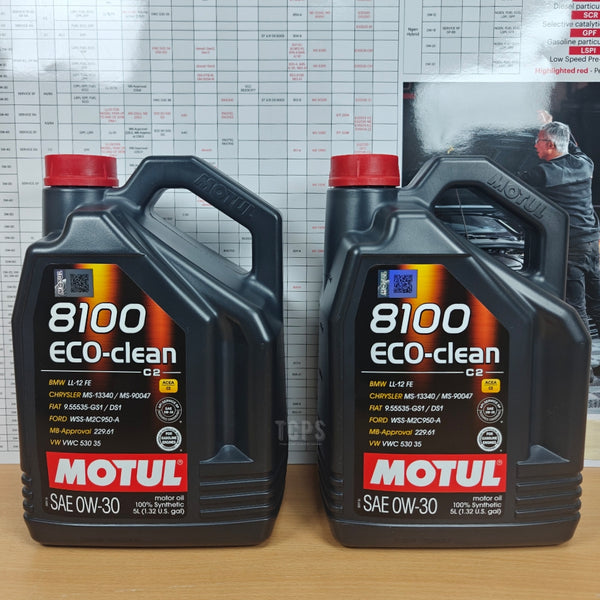 10 LITRES MOTUL 8100 ECO-CLEAN ACEA C2 0W-30 ENGINE OIL 102889