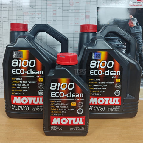 11 LITRES MOTUL 8100 ECO-CLEAN ACEA C2 0W-30 ENGINE OIL 102889