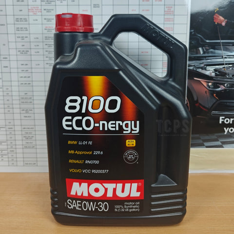 5 LITRES MOTUL 8100 ECO-NERGY ACEA A5/B5 0W-30 ENGINE OIL 102794